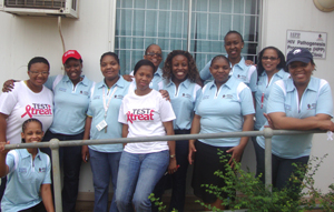 HPP Mshiyeni clinic staff (in blue golfers) & CAB members (in white T's) on WAD 2011